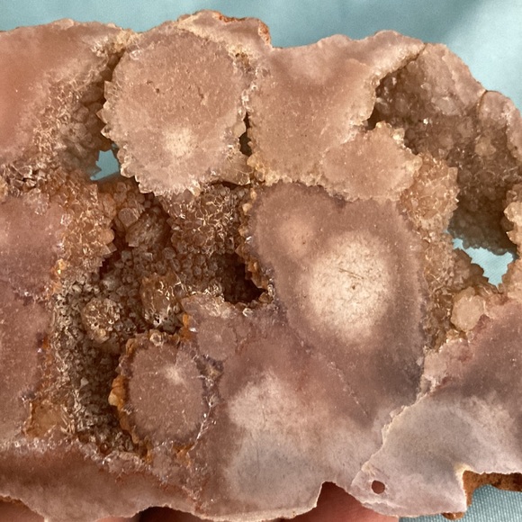 Flower agate slab. Nice big druzy pockets. Pinkish in color with clear quartz. - Picture 5 of 6